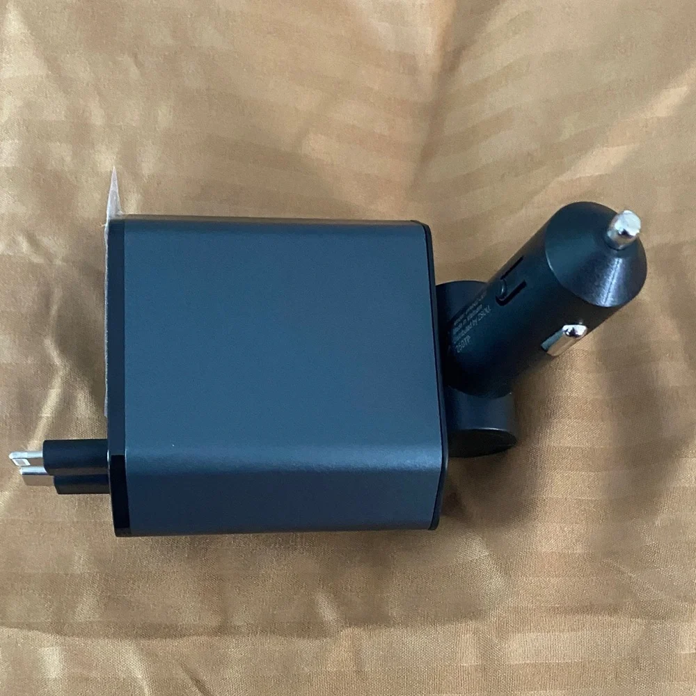 High-Speed Black USB Car Charger with Type-C Port